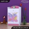 Komoda Happy K04 - růžový dráček (Barva bílá)