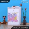 Komoda Happy K04 - růžový dráček (Barva bílá)