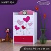 Komoda Happy K04 - srdíčka (Barva bílá)