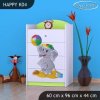 Komoda Happy K04 - slon s balónkem (Barva bílá)