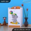 Komoda Happy K04 - slon s balónkem (Barva bílá)