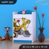 Komoda Happy K04 - žlutý bagr (Barva bílá)