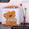 Komoda Happy K05 -  medvídek s kyticí (Barva bílá)