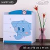 Komoda Happy K05 -  modrý slon (Barva bílá)
