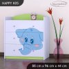 Komoda Happy K05 -  modrý slon (Barva bílá)