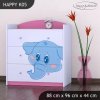 Komoda Happy K05 -  modrý slon (Barva bílá)
