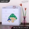 Komoda Happy K05 - růžový hříbeček (Barva bílá)
