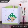 Komoda Happy K05 - růžový hříbeček (Barva bílá)