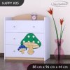 Komoda Happy K05 - růžový hříbeček (Barva bílá)