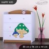 Komoda Happy K05 - růžový hříbeček (Barva bílá)