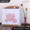 Komoda Happy K05 - růžový slon se srdcem (Barva bílá)