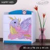 Komoda Happy K05 - růžový dráček (Barva bílá)