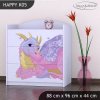 Komoda Happy K05 - růžový dráček (Barva bílá)