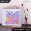 Komoda Happy K05 - růžový dráček (Barva bílá)