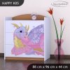 Komoda Happy K05 - růžový dráček (Barva bílá)
