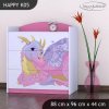 Komoda Happy K05 - růžový dráček (Barva bílá)