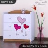 Komoda Happy K05 - srdíčka (Barva bílá)