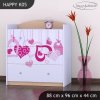 Komoda Happy K05 -  padající srdce (Barva bílá)