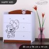 Komoda Happy K05 -  šťastný medvídek (Barva bílá)
