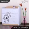 Komoda Happy K05 -  šťastný medvídek (Barva bílá)