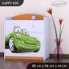 Komoda Happy K05 -  zelené auto (Barva bílá)