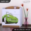 Komoda Happy K05 -  zelené auto (Barva bílá)