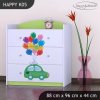 Komoda Happy K05 -  zelené auto s balónky (Barva bílá)