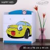 Komoda Happy K05 -  žluté auto (Barva bílá)