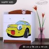 Komoda Happy K05 -  žluté auto (Barva bílá)