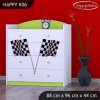 Komoda Happy K06 - auto s vlajkou (Barva bílá)