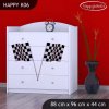 Komoda Happy K06 - auto s vlajkou (Barva bílá)