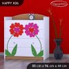 Komoda Happy K06 - dva květy (Barva bílá)