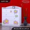 Komoda Happy K06 - kočička s květinou (Barva bílá)