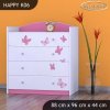 Komoda Happy K06 - víla s motýlkami (Barva bílá)