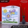 Komoda Happy K06 - motýl s květinou (Barva bílá)