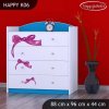Komoda Happy K06 - medvídek s mašlí (Barva bílá)