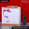 Komoda Happy K06 - medvídek s mašlí (Barva bílá)
