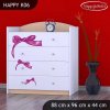 Komoda Happy K06 - medvídek s mašlí (Barva bílá)