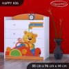 Komoda Happy K06 - medvídek v červeném autě (Barva bílá)