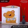 Komoda Happy K06 - medvídek s kyticí (Barva bílá)