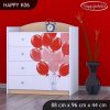 Komoda Happy K06 - růžové auto s balónky (Barva bílá)