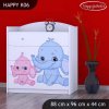 Komoda Happy K06 - růžový a modrý slon (Barva bílá)