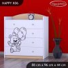 Komoda Happy K06 -  šťastný medvídek (Barva bílá)
