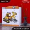 Komoda Happy K06 - žlutý bagr (Barva bílá)