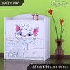 Komoda Happy K07 - bílá kočička (Barva bílá)
