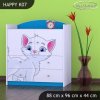 Komoda Happy K07 - bílá kočička (Barva bílá)