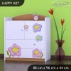 Komoda Happy K07 - kočička s květinou (Barva bílá)