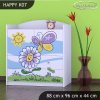Komoda Happy K07 - motýl s květinou (Barva bílá)