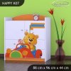 Komoda Happy K07 - medvídek v červeném autě (Barva bílá)