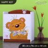 Komoda Happy K07 - medvídek s kyticí (Barva bílá)